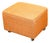 Mid Century Modern Ottoman Stool Rectangular Cushion Orange Vintage Rolling Seat For Sale