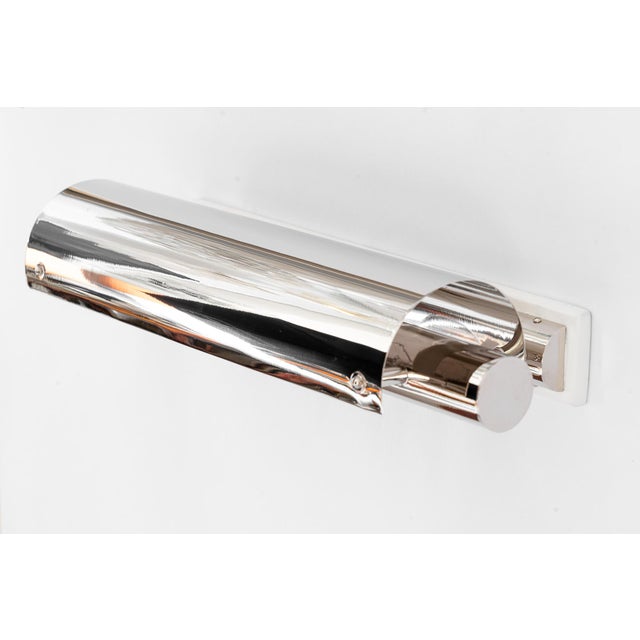 Art Deco Nickel-Plated Wall Lamp, Vienna, Austria, 1920s For Sale - Image 11 of 18