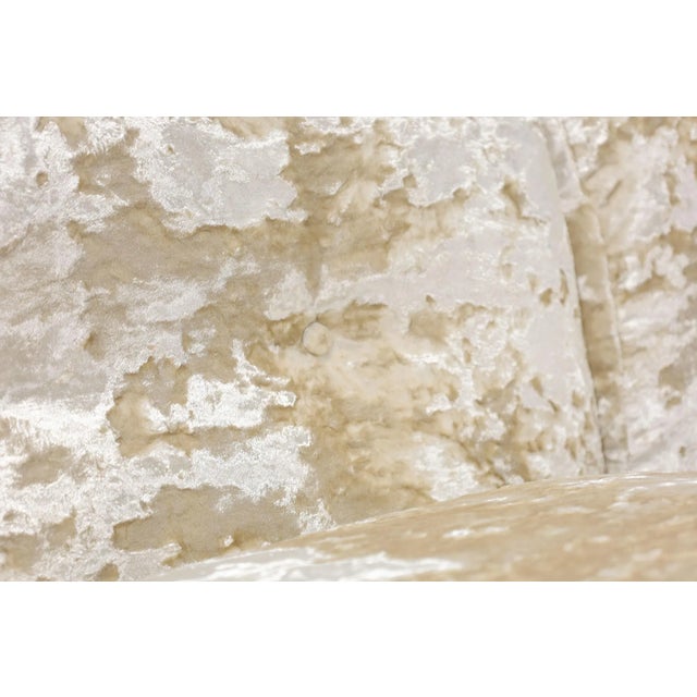 Gold Milo Baughman Button Tufted Chrome Sofa in a Crushed Velvet For Sale - Image 8 of 9