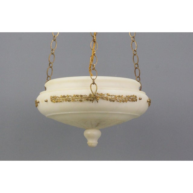 Neo-Classical Gilt Bronze and Brass Pendant Light, 1890s For Sale - Image 9 of 18