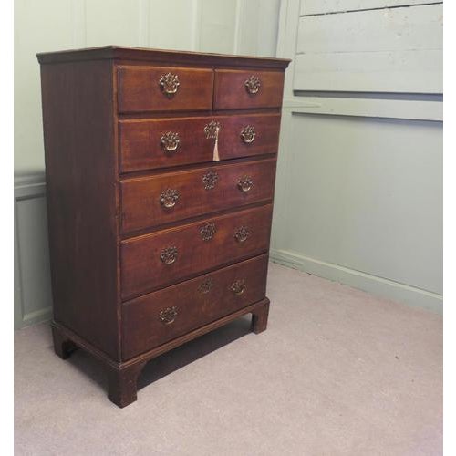 Georgian Six Drawer Oak Chest of Drawers, 1800 For Sale - Image 3 of 9