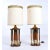 Wood Pair Post Modern Gold Brass and Oak Wood Large Table Lamps For Sale - Image 7 of 10