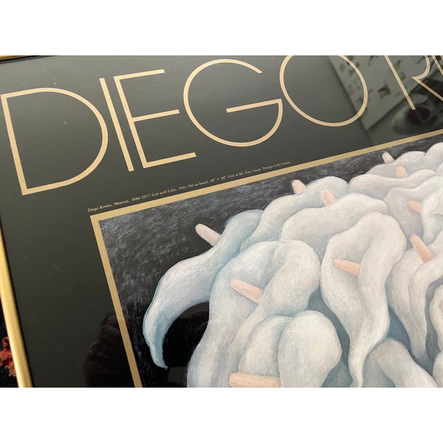 1980s Diego Rivera Large Vintage Exhibition Poster for Girl With Flowers 1980 For Sale - Image 5 of 7