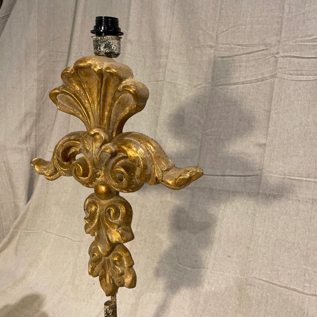 Gilt Acanthus Baroque Architectural Fragment Style Lamps For Sale - Image 4 of 6