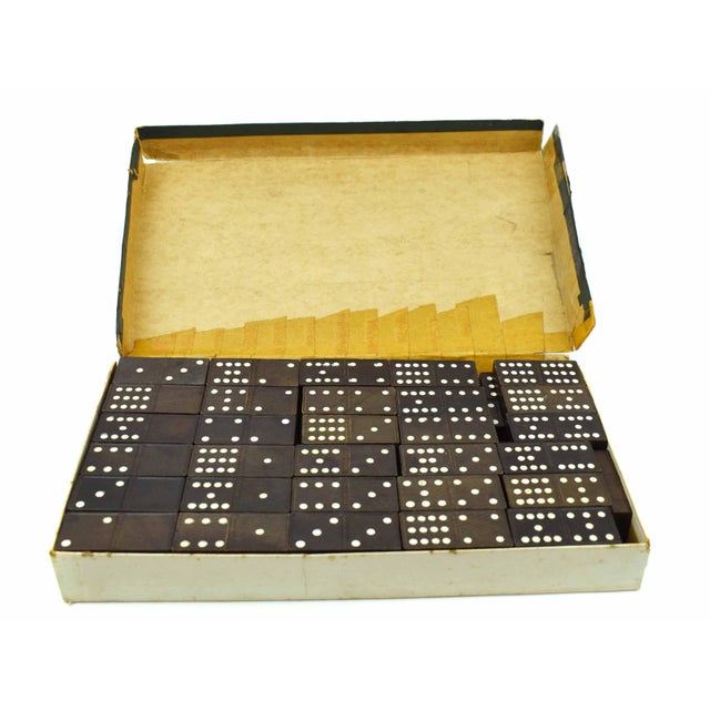Wood 1940s Halsam Double 12 Wooden Dominoes With Capital Building Design - 91 Pieces For Sale - Image 7 of 9