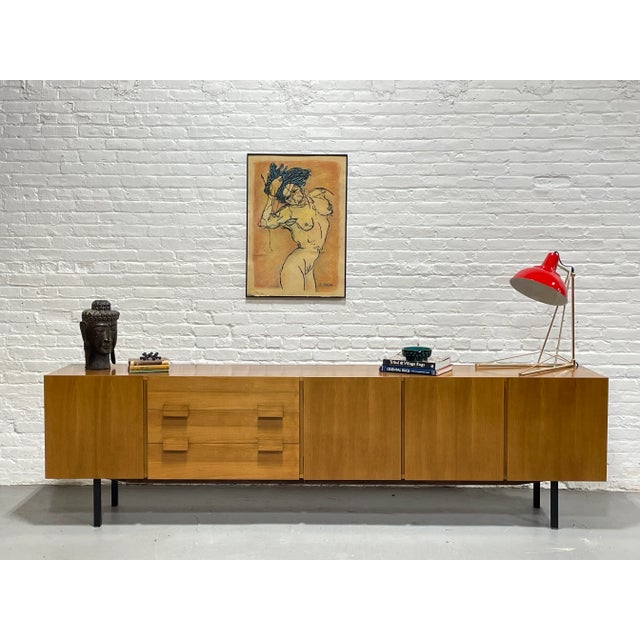Extra Long Mid Century Modern Teak Credenza / Sideboard, C. 1960s For Sale - Image 10 of 12