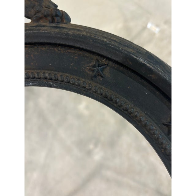 Black Vintage Federal, Americana Style Cast Iron Round Eagle Frame For Sale - Image 8 of 13