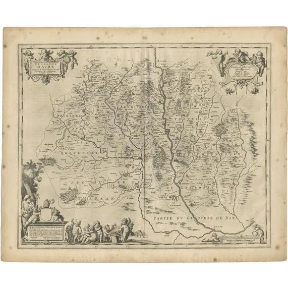 Antique Map of Aire-Sur-Ladour by Janssonius, 1657 For Sale