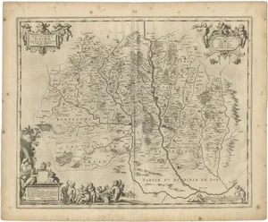 Antique Map of Aire-Sur-Ladour by Janssonius, 1657