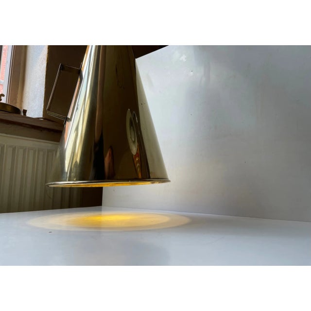 Vintage Nautical Brass Megaphone Pendant Lamp, 1970s For Sale - Image 6 of 10
