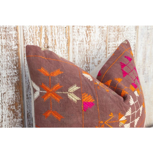 Early 21st Century Prishna Antique Indian Folk Pillow For Sale - Image 5 of 10