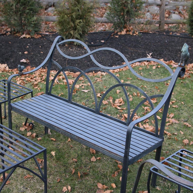 Regency Winterthur Wrought Iron Garden Set Chairish