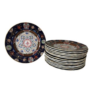Signed Antique Ashworth Bros Ironstone Dinner Plates -B2828 Circa 1860, Set of 15 For Sale