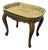 Vintage Wood Queen Anne Style Table With Removable Brass Tray For Sale