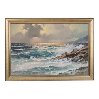 Central California Coastal Painting by Alexander Dzigurski (1911-1995) For Sale