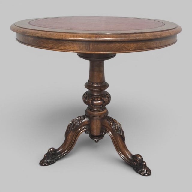 Victorian Walnut Swivel Library Table, 1850s For Sale - Image 12 of 12