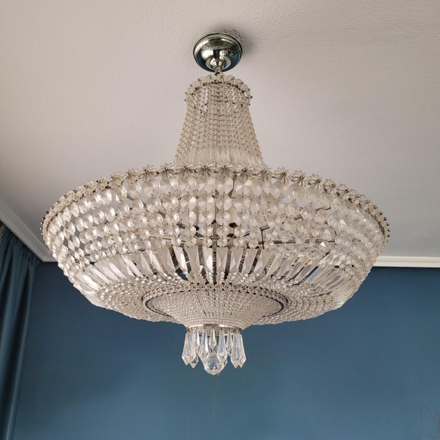 1970s Chandelier in Strass Crystal, Spain, 1970s For Sale - Image 5 of 18