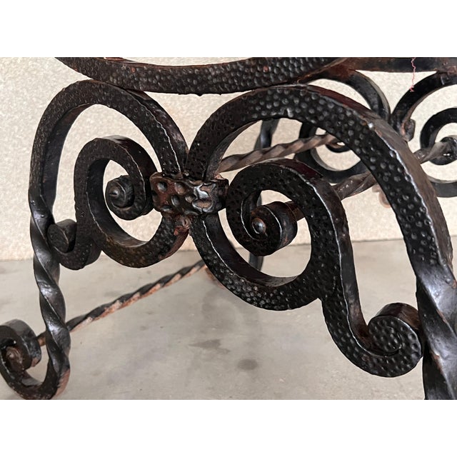 Metal Late 19th Century Hollywood Regency Wrought Iron Curule Bench, Savonarola, Throne For Sale - Image 7 of 18