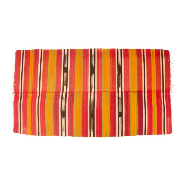 Bohemian Floral Wool Kilim Rug For Sale