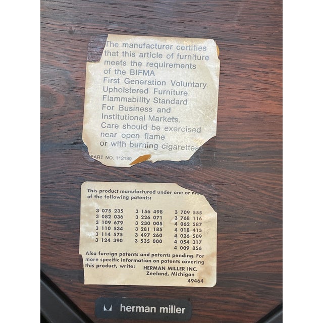 Vintage Herman Miller Eames Ottoman - Brown Leather For Sale In Los Angeles - Image 6 of 13