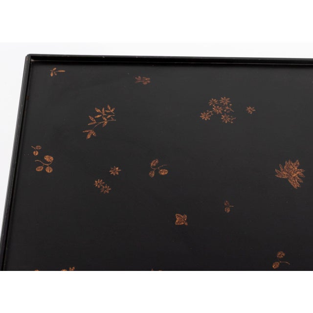 Chinoiserie Style Gilt and Black Lacquered End Table For Sale - Image 4 of 7