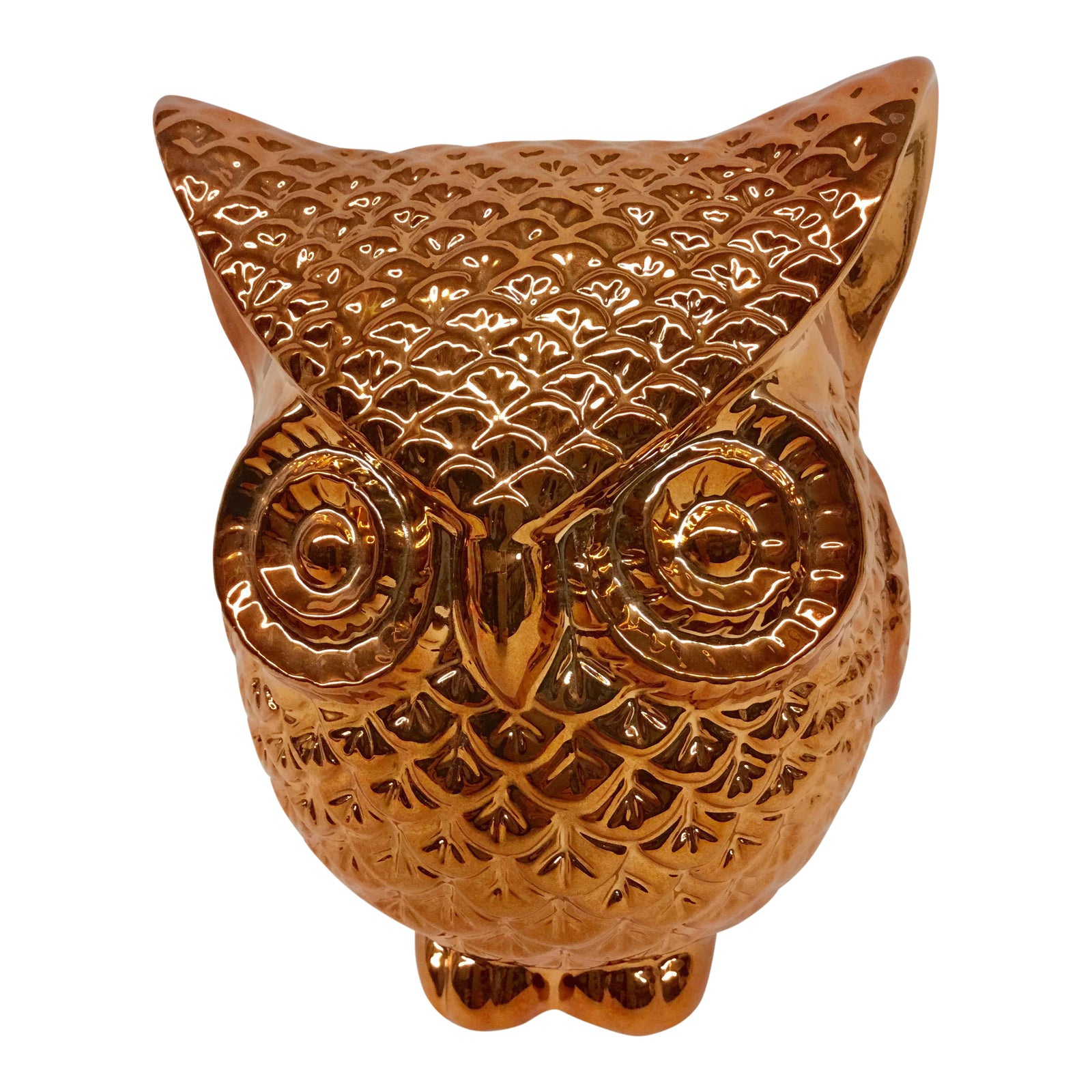 Vintage Golden Owl Ceramic Statue Chairish