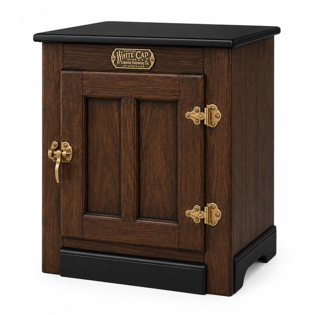 PAIR OF WHITE CLAD ICEBOX NIGHTSTANDS IN OLD CHAPEL SATIN WALNUT™ & ONYX RESERVE FINISH A rare and visually compelling...