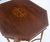 Wood Very Ornate Delicate Lines Walnut Inlay Stretched Hexagon Lamp Side Table Mint For Sale - Image 7 of 16