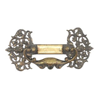 Vintage Brass 8.25 In. Oversized Bail Drawer Pull For Sale