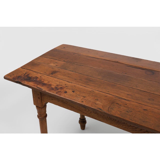 Wood Rustic Farmhouse Table in Oak, France, 1850s For Sale - Image 7 of 12