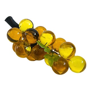 Large Mid Century Yellow Lucite Grape Cluster, 1960s For Sale