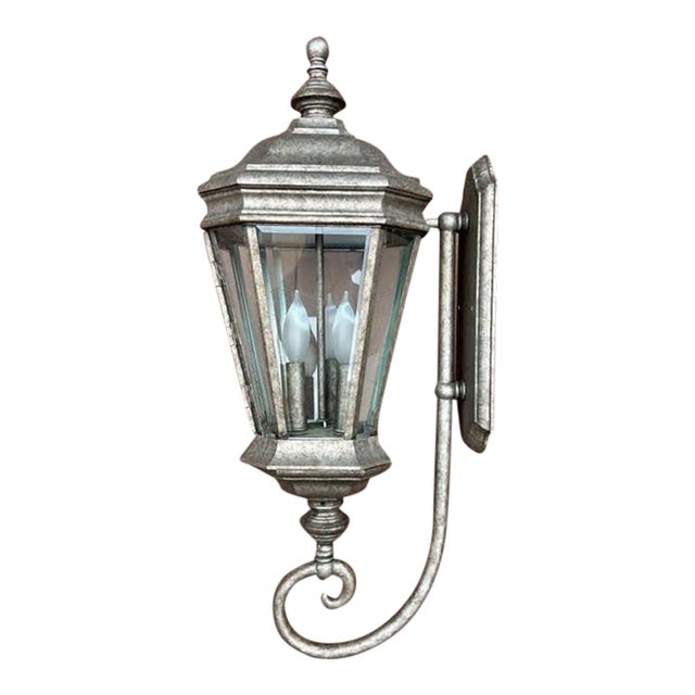 Exterior Wall Light in Distressed Pewter For Sale
