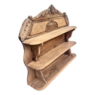 Early 1900s French Pine Plate Rack/Wall Shelves For Sale