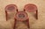 Red Wooden Stools with Table with South American Motifs, Set of 3 For Sale - Image 8 of 12