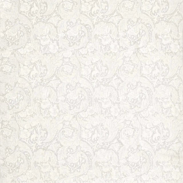 Morris & Co Pure Bachelors Button Embroidery Fabric in Grey Blue - a Sample For Sale