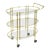 Mid Century Italian Modern Polished Brass & Glass Three Tier Oval Bar Tea Cart For Sale