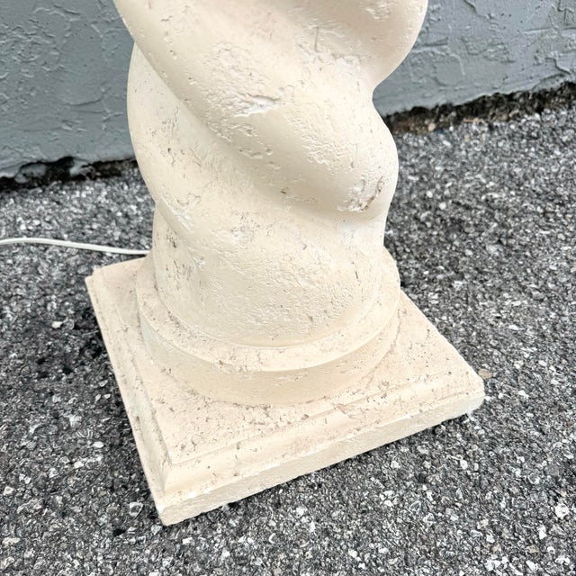 Late 20th Century Postmodern Michael Taylor Style Ceramic Swirl Floor Lamp For Sale - Image 5 of 8