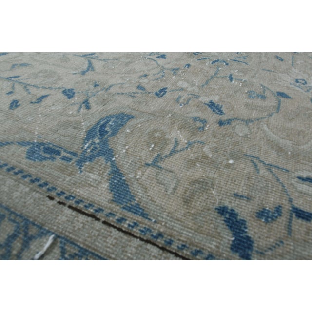 Persian 1970s Vintage Persian Handknotted Wool Blue Oversize Area Rug For Sale - Image 3 of 11