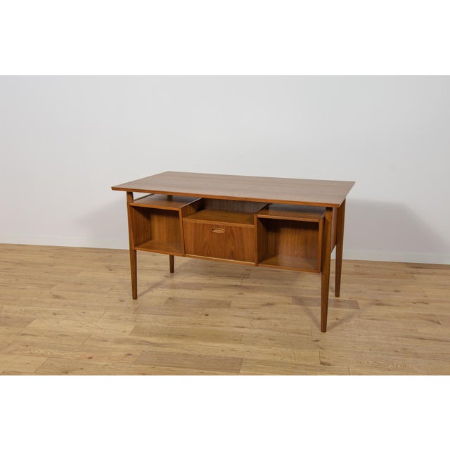 Brown Mid-Century Teak Desk by Gunnar Nielsen Tibergaard, Denmark, 1960s For Sale - Image 8 of 18