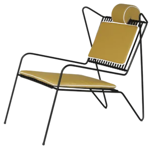 Black Capri Easy Lounge Chair with Back and Seat Cushions by Cools Collection