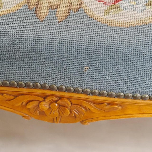 1920s Louis XV Style Bench with Tapestry Upholstery, 1920 For Sale - Image 5 of 13