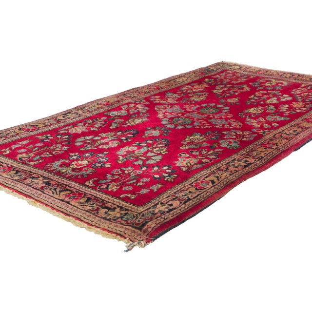 ​78315 Vintage Persian Sarouk Rug, 02'07 x 04'11. Exuding a traditional sensibility and​ regal allure, this exquisite...