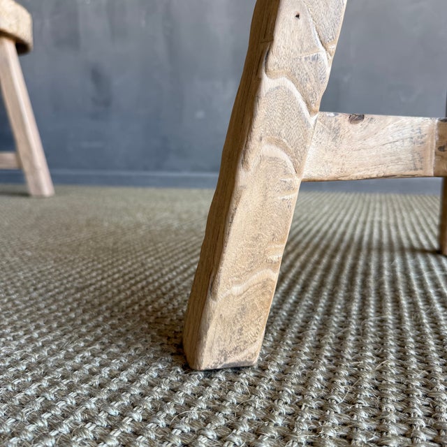Late 20th Century Vintage Elm Wood Chop Block Table For Sale - Image 5 of 8