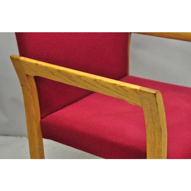 Vintage Gunlocke Mid Century Modern Oak Wood Stacking Arm Chairs - Set of 4 For Sale - Image 11 of 16