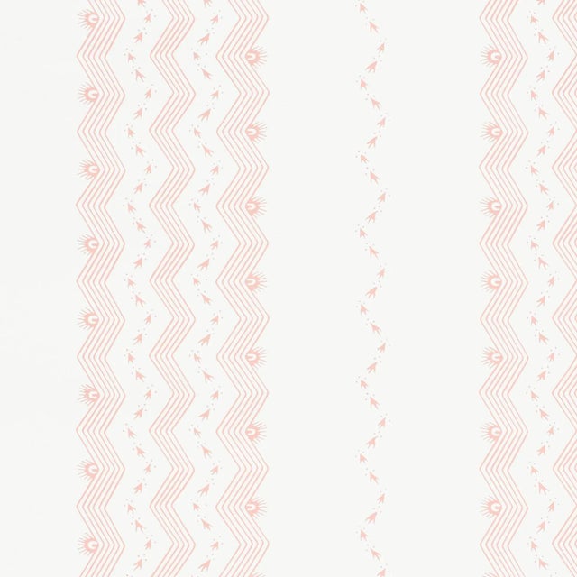 Contemporary Schumacher Nauset Stripe Wallpaper in Blush For Sale - Image 3 of 4