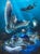 Path of the Narwhal by Shay Davis | Oil Painting of a surreal underwater scene with animals For Sale