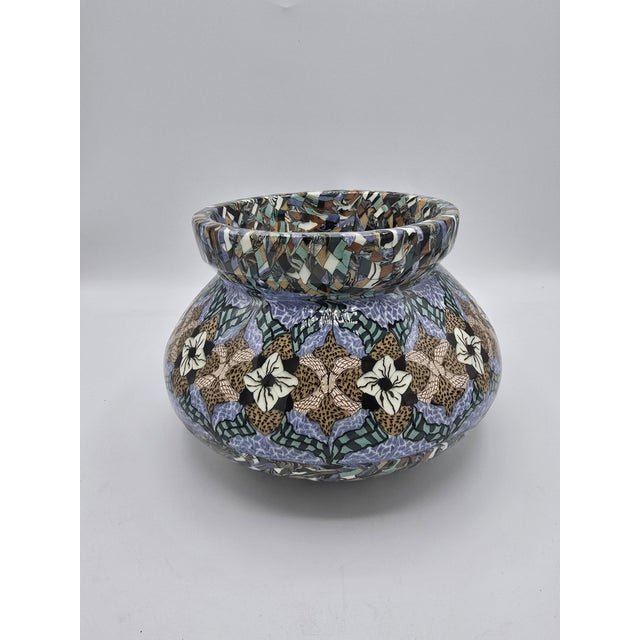 A ceramic cachepot by Jean Gerbino in Vallauris, made using the mosaic and mixed clay technique characteristic of the...