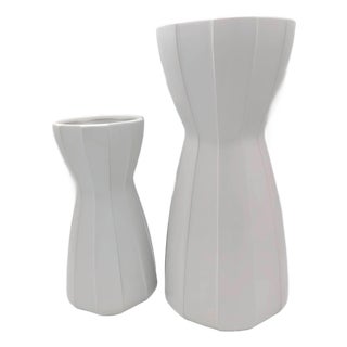 1990s Jonathan Adler "Raya" Ceramic Vases Designed for Umbra, Set of 2 For Sale