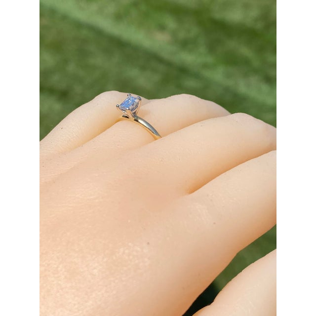 Contemporary The Penn Drive: Solitaire Engagement Ring with Natural Emerald Cut Diamond For Sale - Image 3 of 12