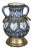 Antique Moroccan Footed Vase, Blue & White Ceramic With Filigree For Sale